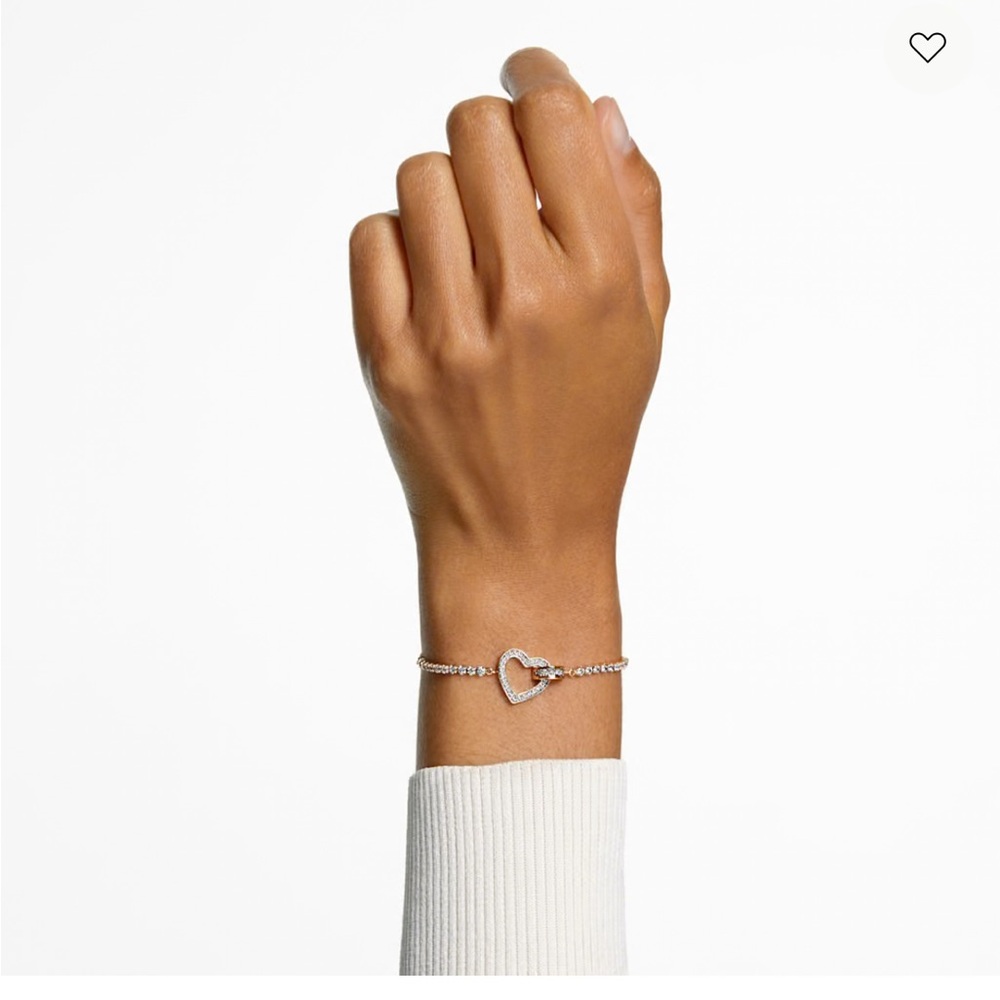 Swarovski  Lovely bracelet
Heart, White, Gold-tone plated